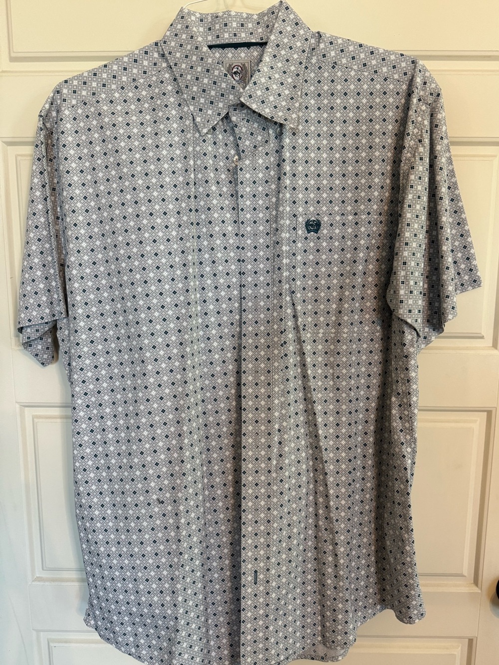 Cinch Men's Geometric Patterned Short-Sleeve Shirt